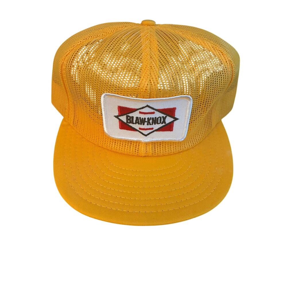 BLAW-KNOX Trucker Hat Snapback Patch Yellow Mesh MADE IN USA by Horizon-NWOT